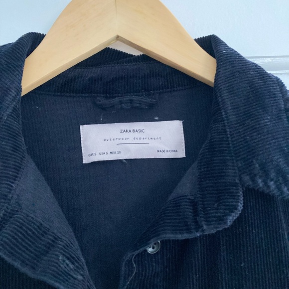 Zara | Black Corduroy Long Coat - Picture 4 of 8